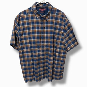 5.11 Tactical Series Plaid Short Sleeve Button Up Shirt Men’s XL Blue Brown